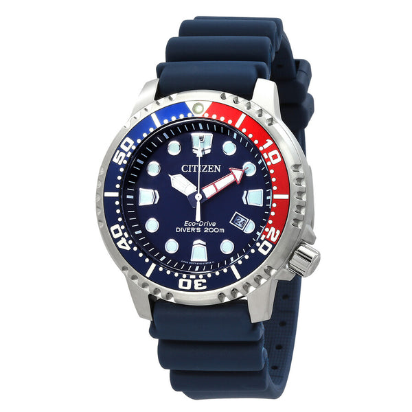 Citizen BN0168-06L Promaster Diver – Men’s Eco-Drive Stainless Steel Blue Dial Pepsi Bezel 200M Dive Watch
