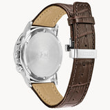 Citizen BU2020-29X Calendrier World Time – Men’s Eco-Drive Stainless Steel Brown Dial Leather Strap Multifunction Watch