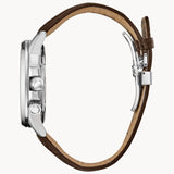 Citizen BU2020-29X Calendrier World Time – Men’s Eco-Drive Stainless Steel Brown Dial Leather Strap Multifunction Watch