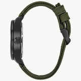 Citizen BU2055-16E Chandler Eco-Drive – Men’s Black Ion-Plated Stainless Steel Black Dial Green Cordura Strap Multifunction Watch