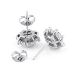 White Gold Blue Sapphire & Diamond Earrings