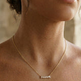 Sabrina Designs 14K Yellow Gold Baguette Diamond Bar Necklace