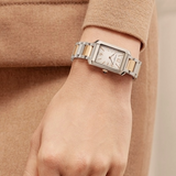 Baume & Mercier Hampton 10751 Quartz Watch, Steel & steel pink gold capped - 35 x 22 mm M0A10751