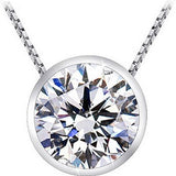 14kw 1 1/2ct Round Natural Diamond Bezel Pendant