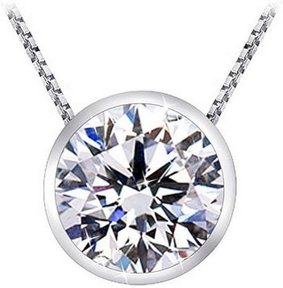 14kw 1 1/2ct Round Natural Diamond Bezel Pendant