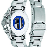 Citizen CA0291-59E Thin Blue Line Chronograph – Men’s Eco-Drive Stainless Steel Black Dial 200M WR Watch