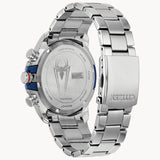 Citizen CA0429-53W Marvel Spider-Man Eco-Drive Chronograph – Men’s Stainless Steel Blue Dial Tachymeter Watch