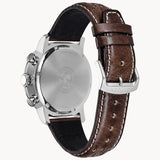 Citizen CA0649-06X Brycen Chronograph – Men’s Eco-Drive Stainless Steel Light Brown Dial Leather Strap Watch