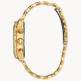 Citizen CA0752-58L Crystal Chronograph – Men’s Eco-Drive Gold-Tone Stainless Steel Blue Dial Watch