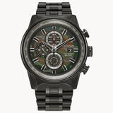 Citizen CA0805-53X Nighthawk Chronograph – Men’s Eco-Drive Black Ion-Plated Stainless Steel Green Camo Dial 200M WR Watch