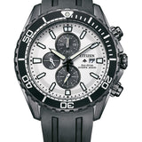 Citizen CA0825-05A Promaster Marine Chronograph – Men’s Eco-Drive Stainless Steel White Dial Black Polyurethane Strap 200M Diver’s Watch