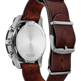 Citizen CA4747‑05L Eco‑Drive Terra Force Chronograph Watch – Blue Dial, Brown Leather Strap