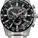 Citizen Eco-Drive Perpetual Chrono A-T CB5898-59E – Silver Bezel, Black Dial, Stainless Steel Bracelet