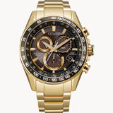 Citizen PCAT Perpetual Chrono A-T CB5912-50E – Gold-Tone Stainless Steel, Black Dial, Eco-Drive Atomic Timekeeping