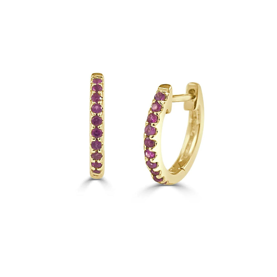 Sabrina Designs 14K Gold Choice of Emerald Huggie Hoop Earrings
