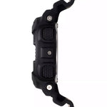 Close-up of a black watch with a white background