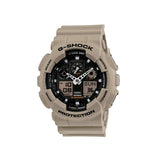 Beige Casio G-Shock watch on a white background
