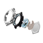 Set of watch cases in different colors on a white background