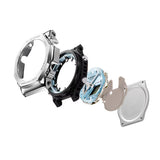 Set of watch cases in different colors on a white background