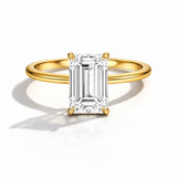 2 1/8CTW Yellow Gold Hidden Halo Radiant Lab Grown Diamond Engagement Ring