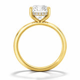 2 1/8CTW Yellow Gold Hidden Halo Radiant Lab Grown Diamond Engagement Ring