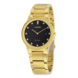 Citizen AU1062-56G Axiom – Men’s Eco-Drive Gold-Tone Black Dial Diamond Accent Stainless Steel Watch
