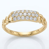 14K yellow gold Diamond Cuban link ring