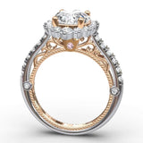 Gabriel & Co. Custom CAD 06374-01 – 14K Two-Toned Rose & White Gold Diamond Semi-Mount Engagement Ring