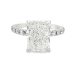 3 1/2CTW White Gold Lab Diamond Hidden Halo Engagement Ring