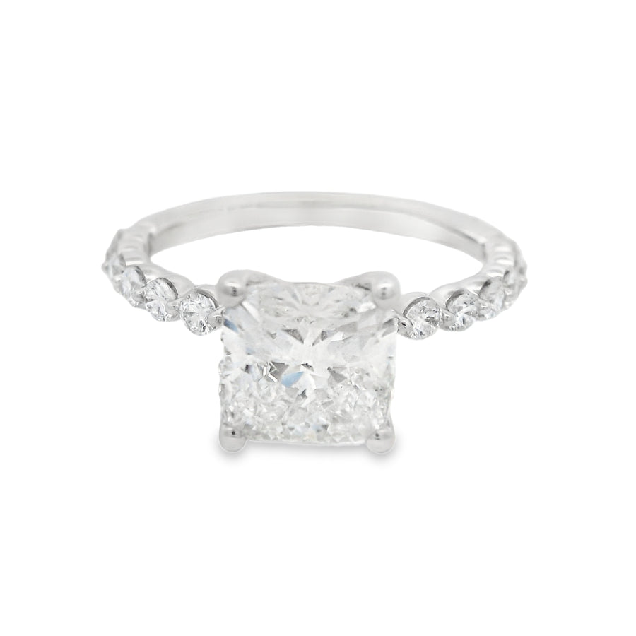 Elegant 2 2/5CTW Cushion Engagement Ring - Lab Grown