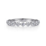 Gabriel & Co. “Devinne” 14K White Gold Single Prong Diamond Anniversary Band – AN15749W44JJ