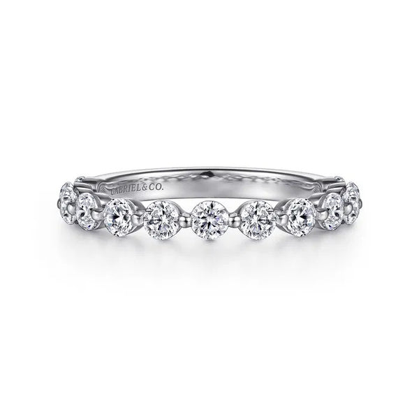Gabriel & Co. “Devinne” 14K White Gold Single Prong Diamond Anniversary Band – AN15749W44JJ