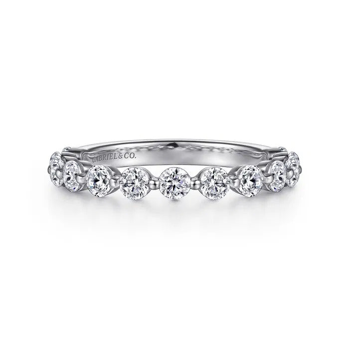 Gabriel & Co. “Devinne” 14K White Gold Single Prong Diamond Anniversary Band – AN15749W44JJ