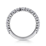 Gabriel & Co. “Devinne” 14K White Gold Single Prong Diamond Anniversary Band – AN15749W44JJ
