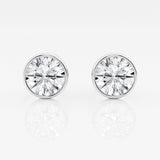 Whtie Gold Bezel Set 1CTW Diamond Studs