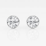 White Gold Bezel Set 1/2CTW Diamond Studs