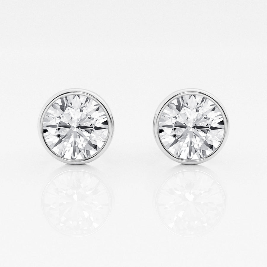 White Gold Bezel Set 1/2CTW Diamond Studs