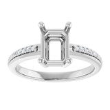 Diamond Semi Mount for a 2 1/4ct Emerald Cut