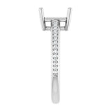 Diamond Semi Mount for a 2 1/4ct Emerald Cut