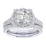 Gabriel & Co. ER026B4ADW44JJ – 14K White Gold Round Diamond Engagement Ring (Setting Only)