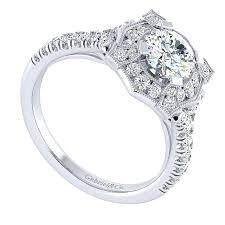 Gabriel & Co. ER026B4ADW44JJ – 14K White Gold Round Diamond Engagement Ring (Setting Only)