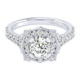 Gabriel & Co. ER026B4ADW44JJ – 14K White Gold Round Diamond Engagement Ring (Setting Only)