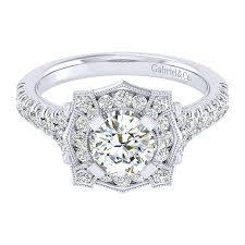 Gabriel & Co. ER026B4ADW44JJ – 14K White Gold Round Diamond Engagement Ring (Setting Only)