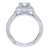 Gabriel & Co. ER10107W44JJ 14K White Gold Contemporary Halo Diamond Engagement Ring