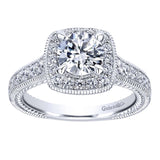 Gabriel & Co. ER10107W44JJ 14K White Gold Contemporary Halo Diamond Engagement Ring