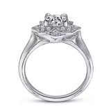 Gabriel & Co. Arlette ER10131W44JJ – Unique 14K White Gold Diamond Halo Engagement Ring