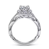 Gabriel & Co. Verona ER10226W44JJ – 14K White Gold Round Halo Diamond Engagement Ring