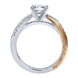 Gabriel & Co. ER10300T44JJ – 14K White & Rose Gold Contemporary Criss Cross Halo Diamond Engagement Ring