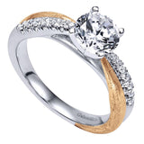 Gabriel & Co. ER10300T44JJ – 14K White & Rose Gold Contemporary Criss Cross Halo Diamond Engagement Ring