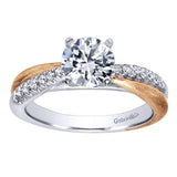 Gabriel & Co. ER10300T44JJ – 14K White & Rose Gold Contemporary Criss Cross Halo Diamond Engagement Ring